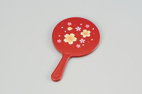 36-0504　 姫鏡 朱 福桜 Mini Hand Mirror Vermilion Cherry Tree