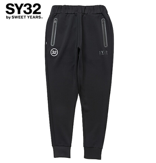 SY32 by SWEET YEARS エスワイサーティトゥ パンツ セットアップ メンズ DOUBLE KNIT EMBROIDERY LOGO LONG PANTS 14116 BLACK