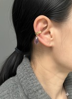 真鍮イヤーカフ（①アメジスト②カルセドニー③サンストーン④モスアゲート）