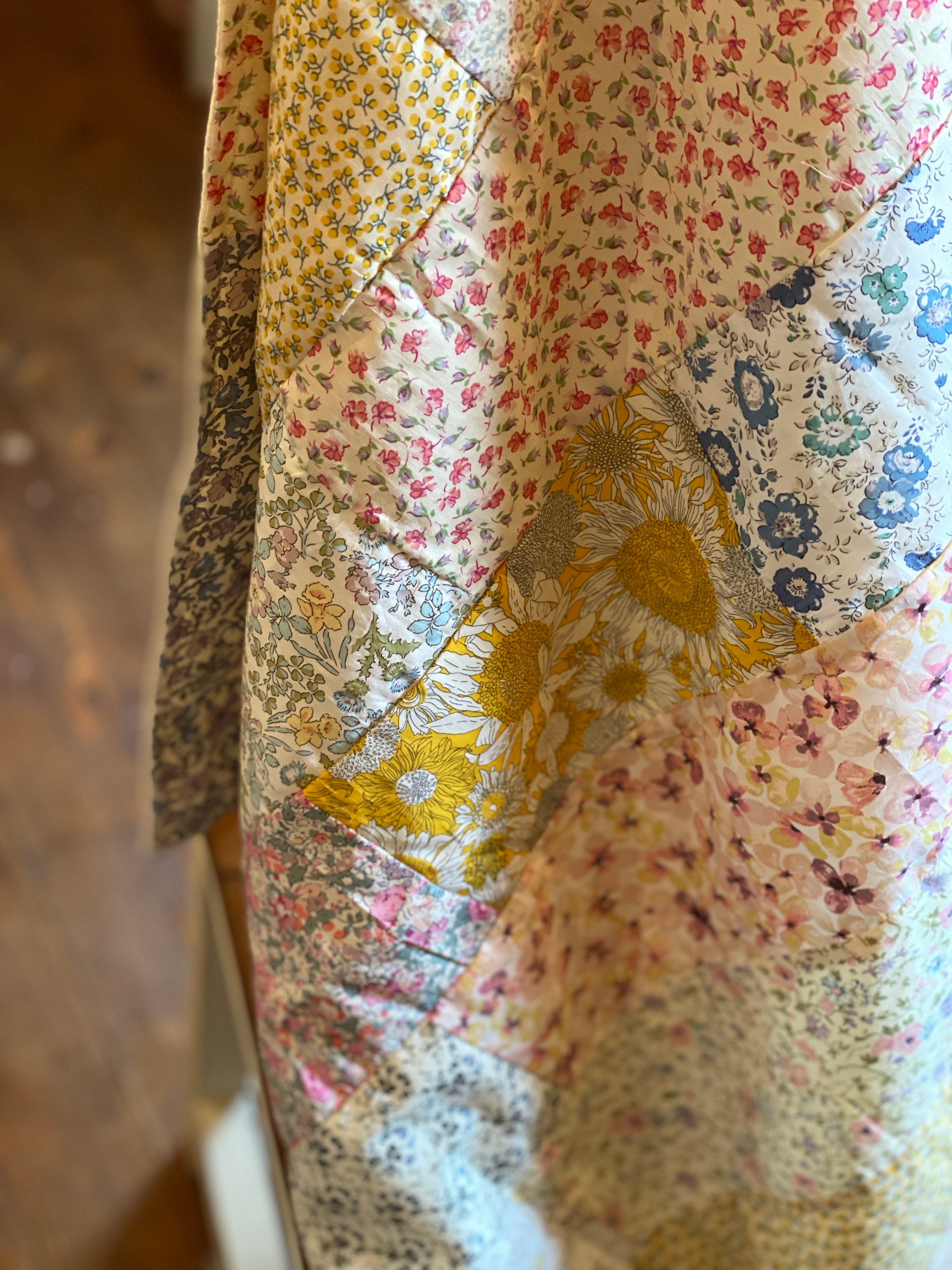 大判リバティ使用 handmade パッチワークブランケット | Linenmade