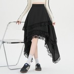 lace asymmetry tiered skirt / l0828