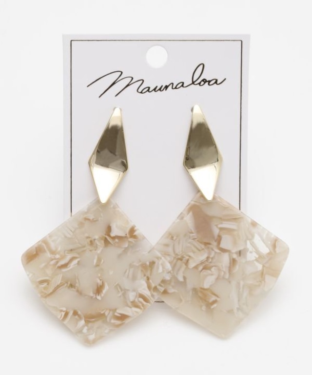 【Maunaloa /マウナロア】ハワイアンピアス アセチスクエアピアス ゴールド