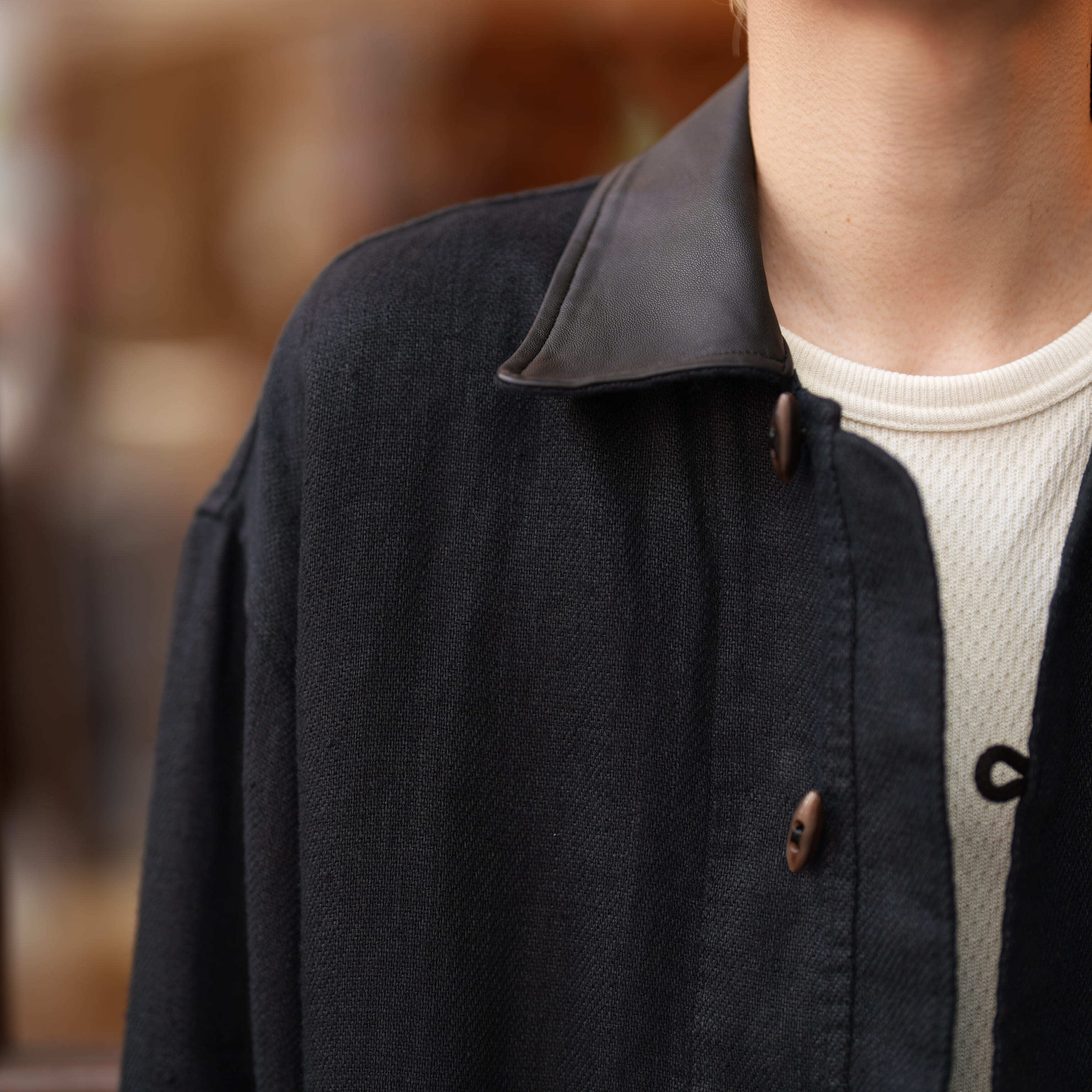 26ss HERILL Linen Duffel Jacket サイズ1 黒 HERILL(へリル) 26SS 