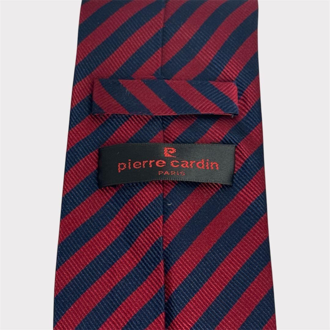 Pierre Cardin ネクタイ ネイビー/レッド ストライプ | KAGO Aluk