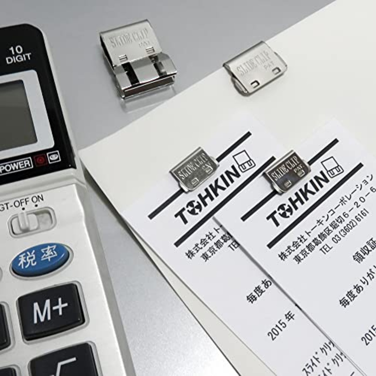 【TOHKIN】スライドクリップ トライアルセット (金属Sサイズ5個・金属Lサイズ3個セット)SC-S5-L3 書類整理