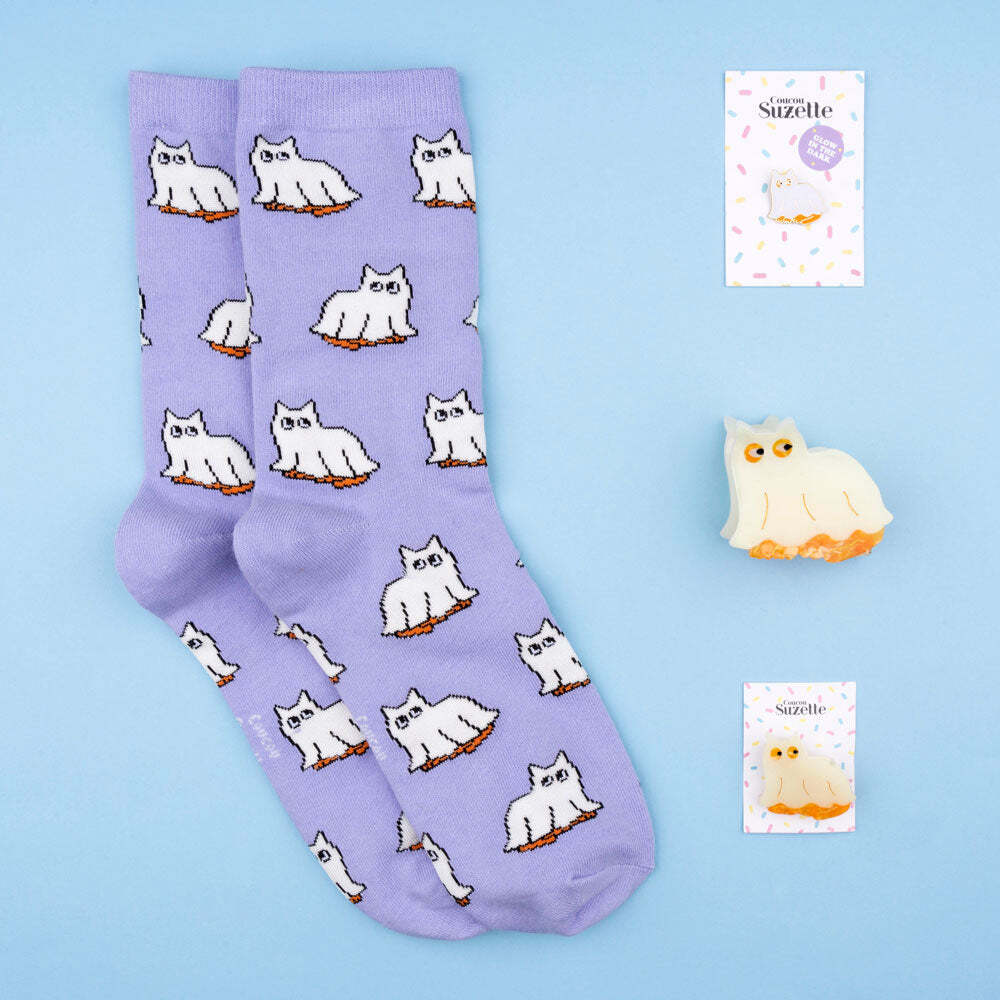 即納» Coucou Suzette GHOST CAT SOCKS ククシュゼット | 子供服 capucapu