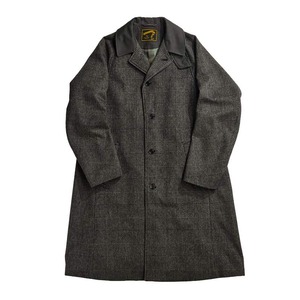 WOOL BEAVER GLENCHECK BAL COLLAR CT / ウールビーバーグレンチェックバルカラーコート(BROWN)