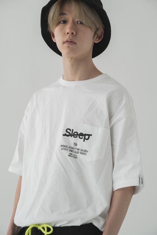 24時間限定販売【DON'T SLEEP(ドントスリープ)】 ビックシルエット ポケットTシャツ／Nelslec