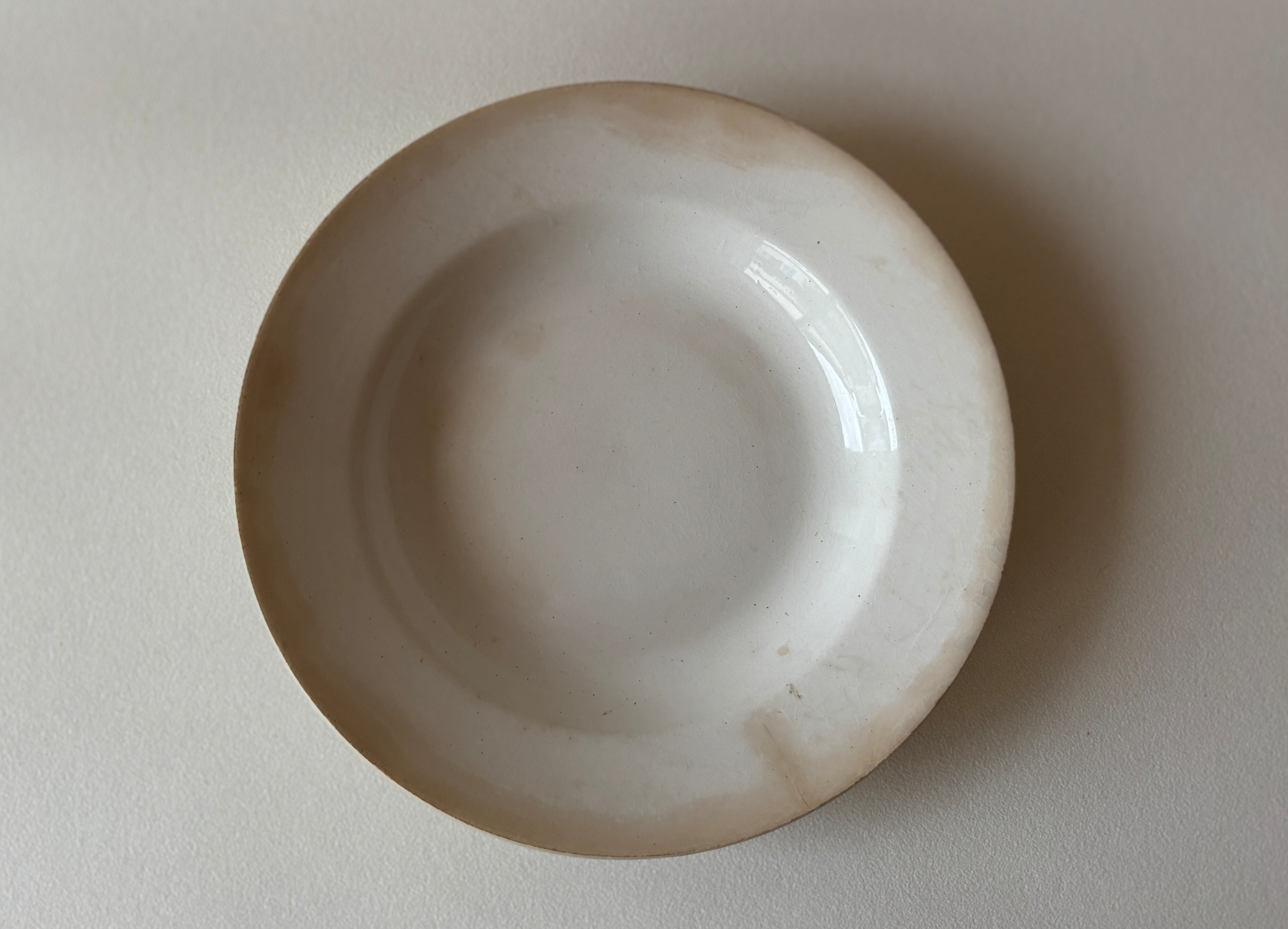 【F】 Creil et montereau / クレイユモントロー 白プレート深皿 フランスアンティーク皿