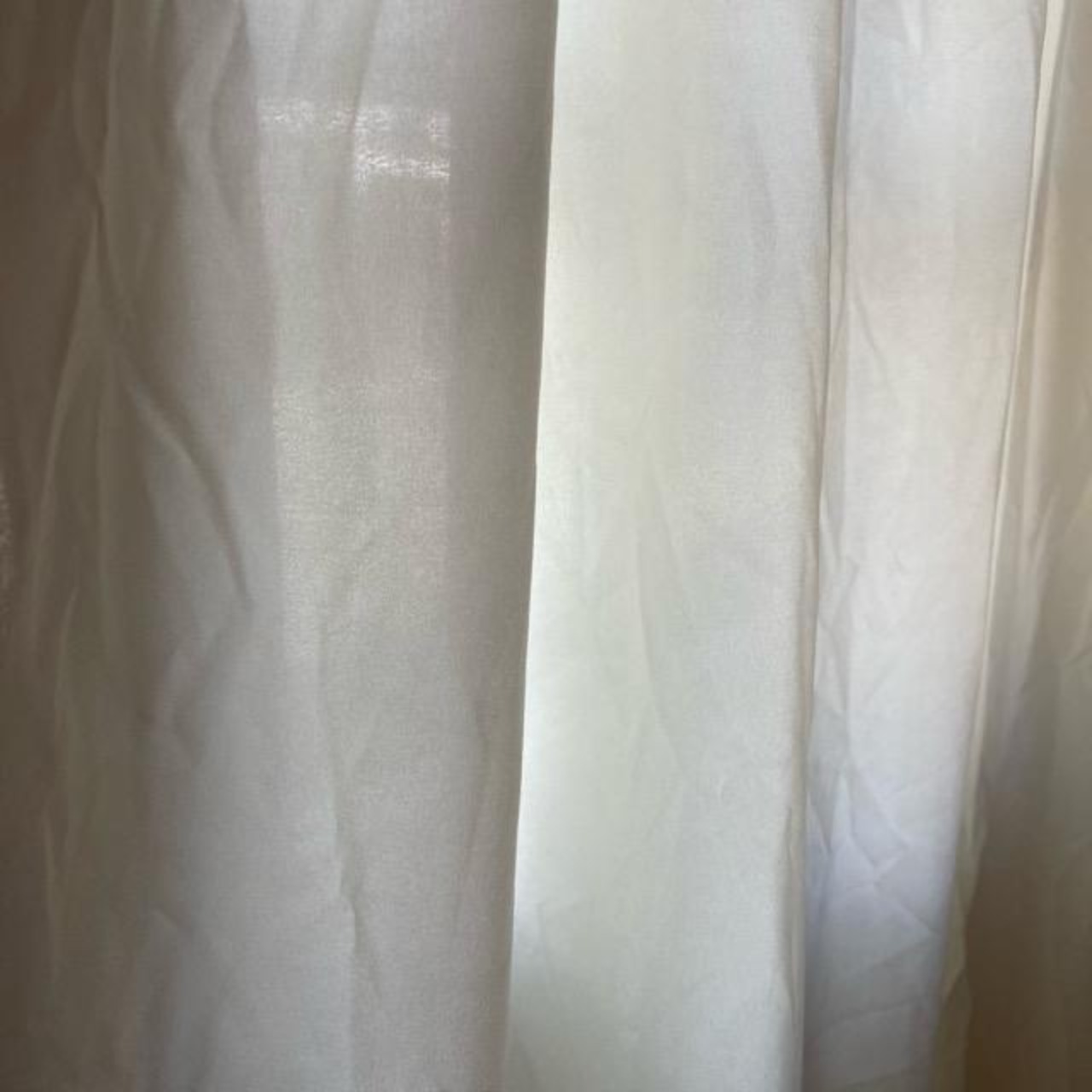 TOPANGA Fabric ボリュームラッフルカーテン アイボリー 130×160cm インテリア カーテン テーブルクロス ソファ フリルカーテン カーテンポール