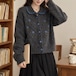 3色/刺繍フラワーステッチカラーニットカーデ ・79420