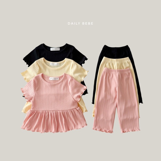 【取寄】daily bebe｜frill pleats set｜フリルプリーツセット｜XS-JL｜kids&jr｜26 summer