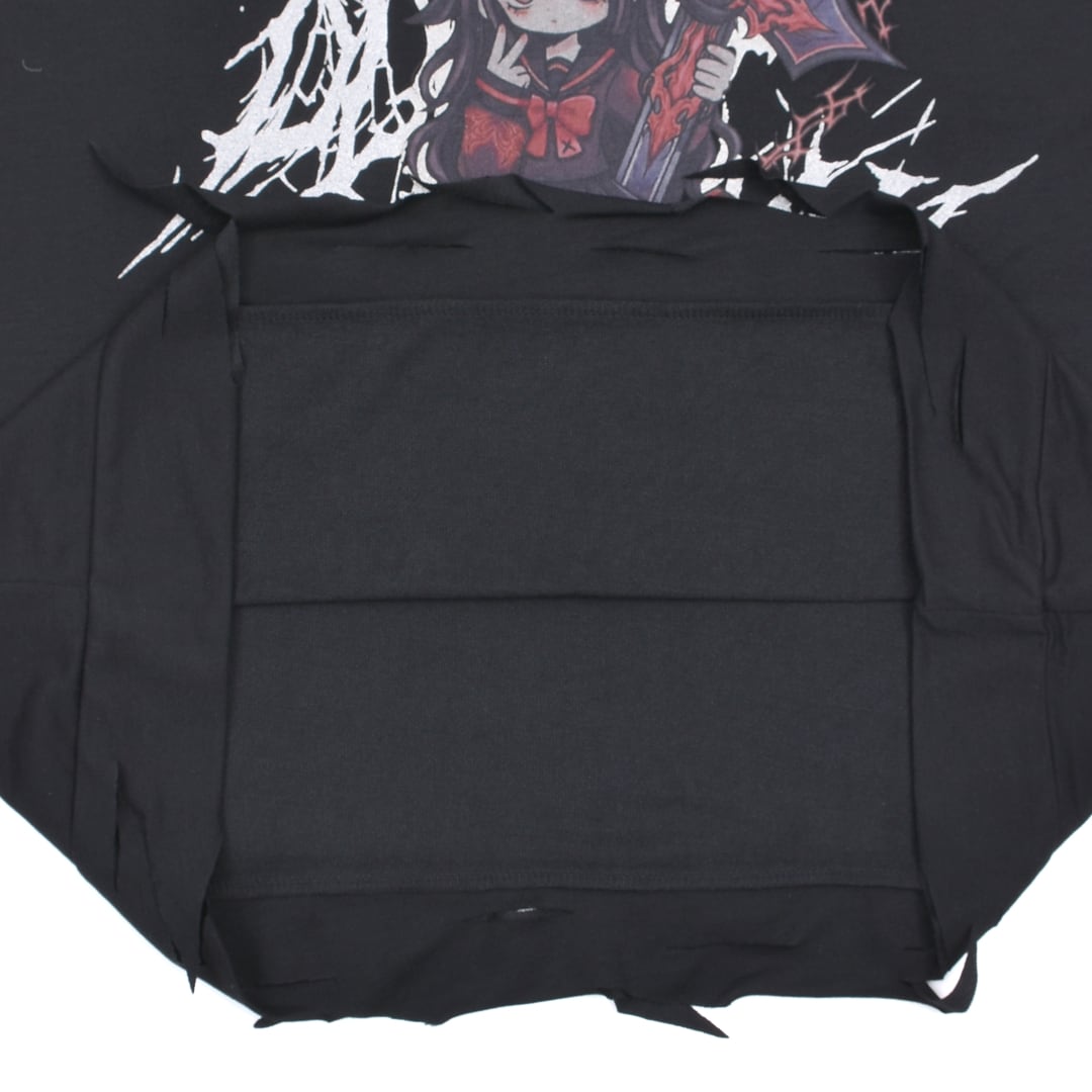 9/2 完売BLACK再入荷！】新作☆パンクセーラーGIRLダメージTシャツ