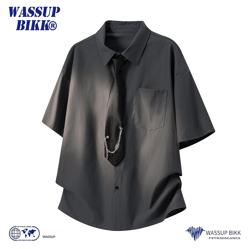 xxxl 黒 DAVOUCCIVネック半袖シャツ シャツ メンズ 「UNISEX」ダブルフラップステッチ半袖シャツ ウェア