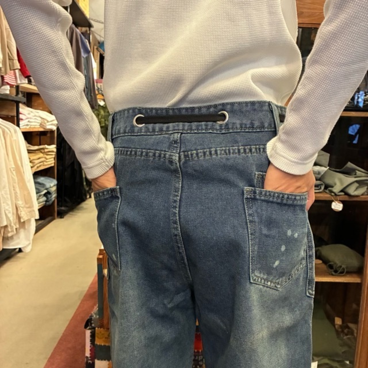 TOPANGA Lady's Ribbon tie loose fit denim pants　リボンタイルーズデニムパンツ