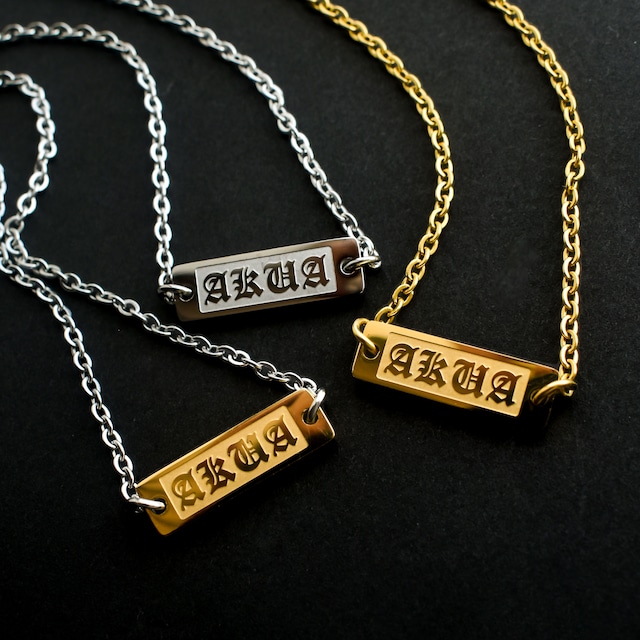 Old English logo necklace gold・silver ・gold＆silver