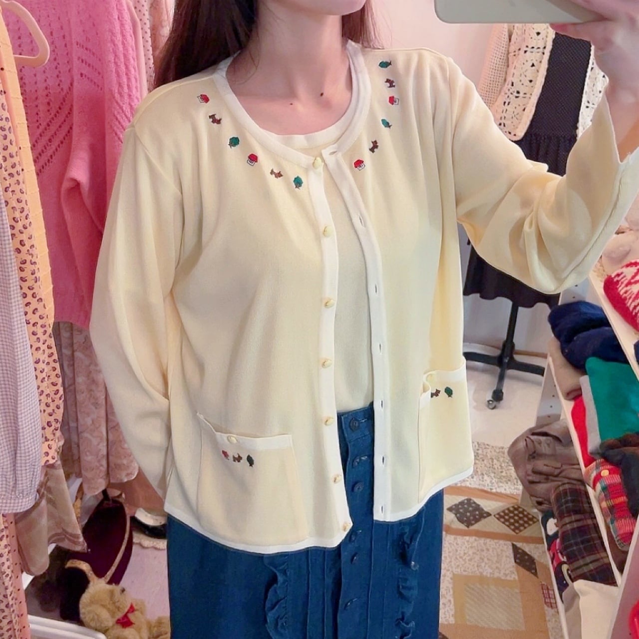 mini dog & house & treb ensemble knit