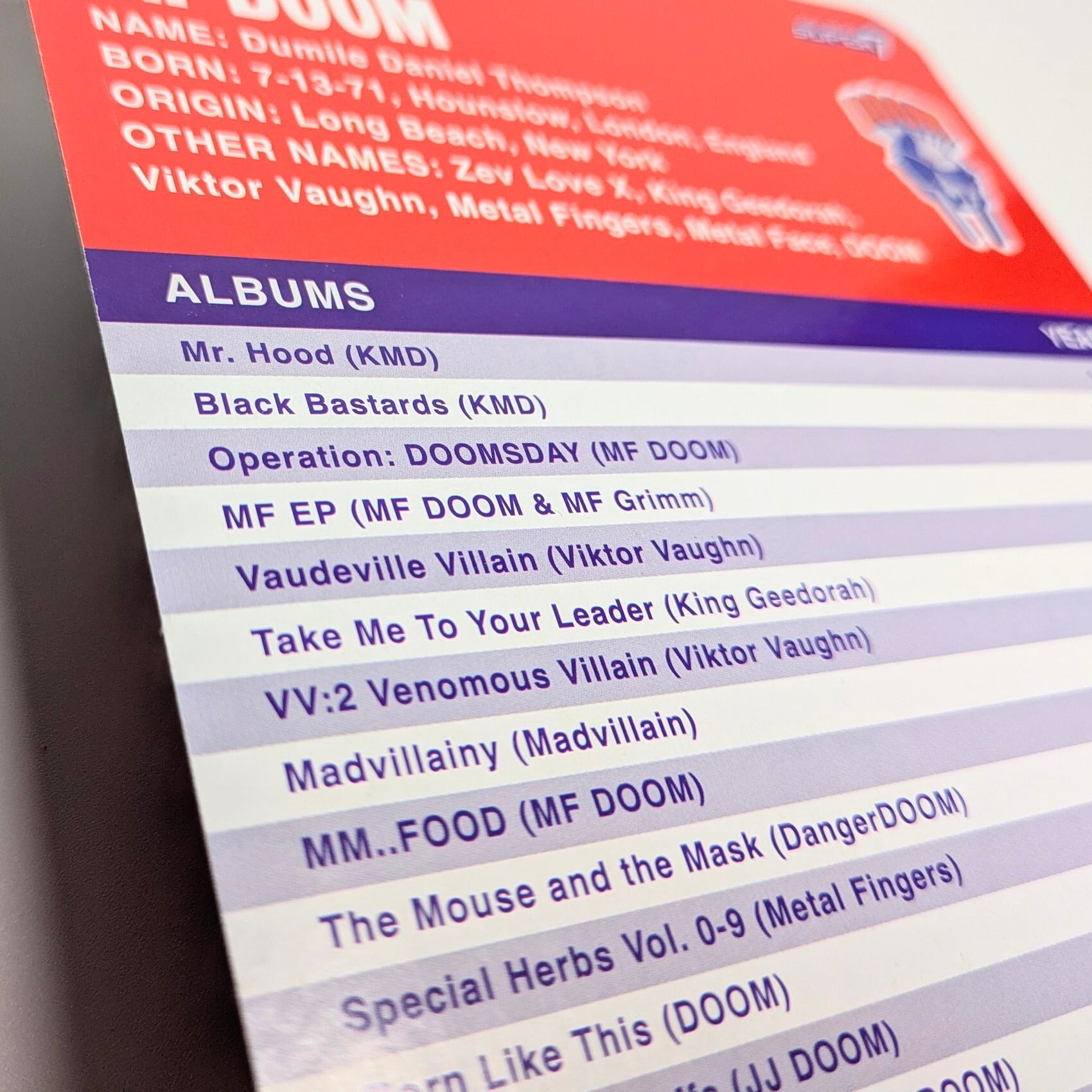 【 ReAction Figures 】MF DOOM SUPERVILLAIN METALFACE COLLECTIBLE / NYK / NYC / SUPER7 /スーパー7〚アメリカン雑貨 アメトイ〛