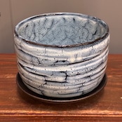 【新着3日限定10%OFF】WABI-ZEN　プラントポット　青白×削り