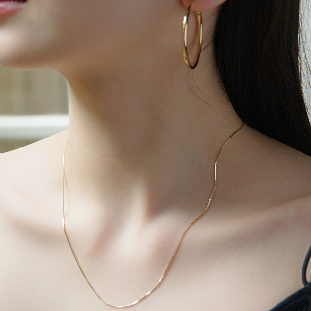 K18イエローゴールド コンパクトチェーンネックレス 45cm 【MKY0104N1