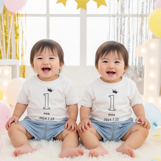 小さめ赤ちゃんも〇　お誕生日Tシャツ