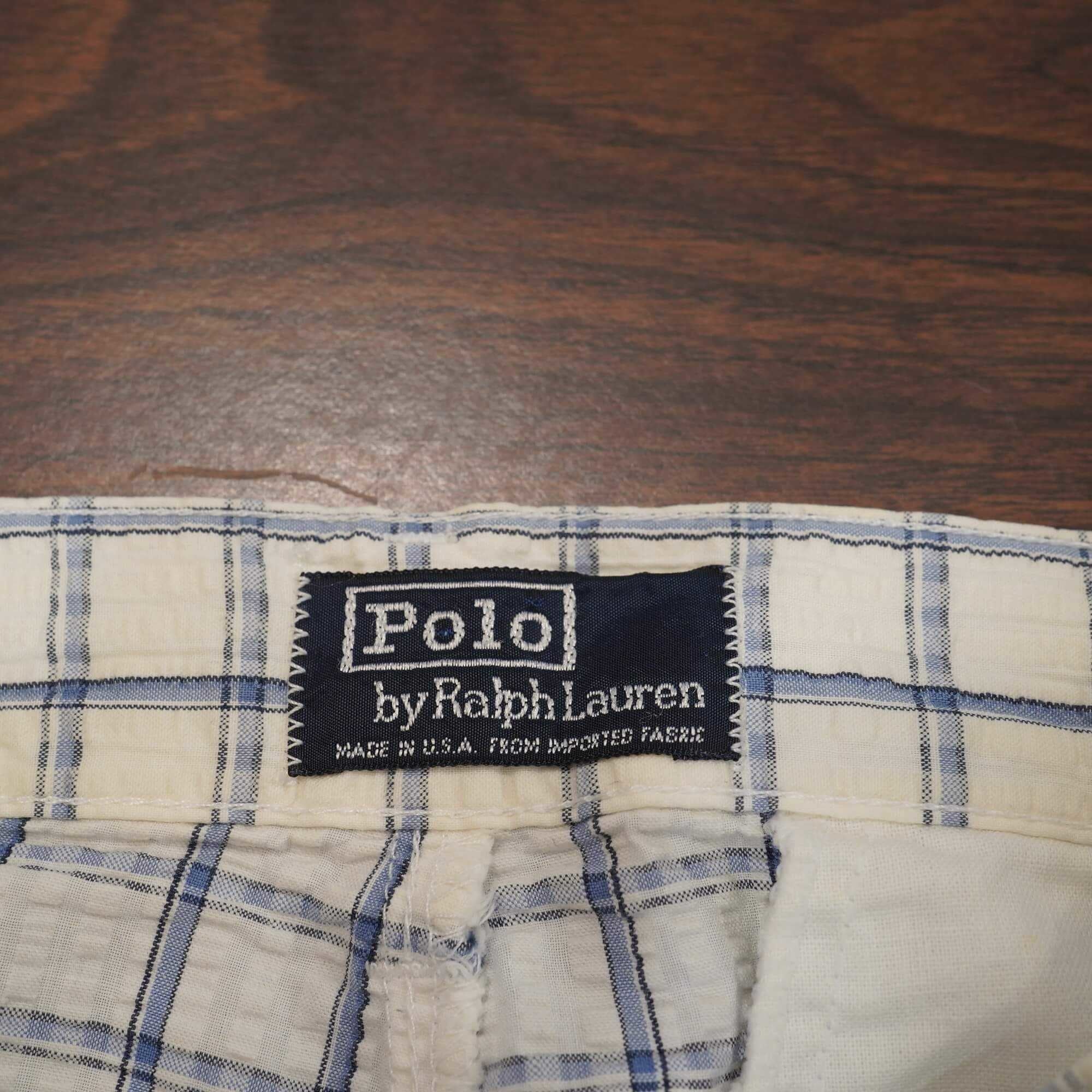 80s90s usa製 ralphlauren シアサッカー チェック ショートパンツ W28