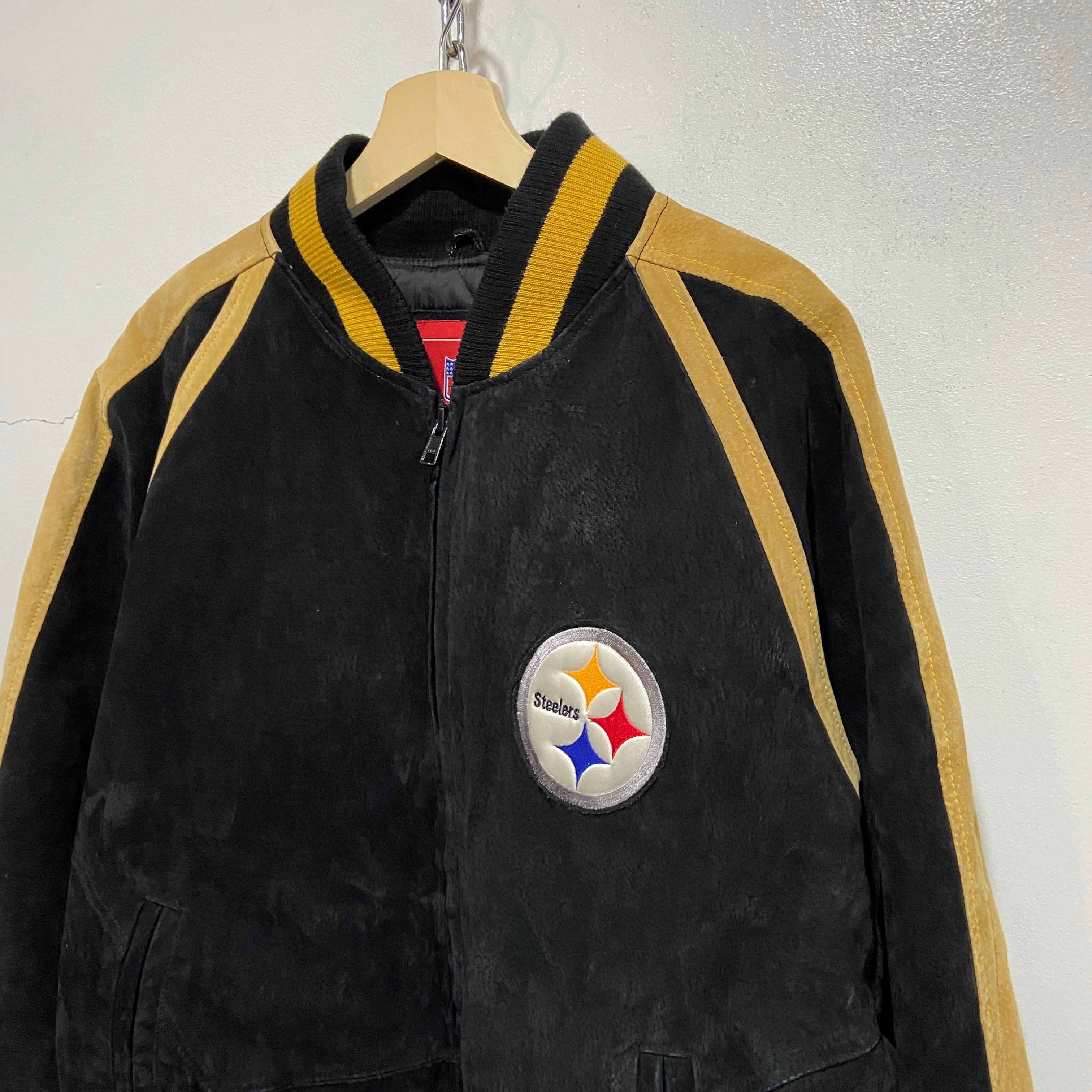 送料無料』NFL Steelers スティーラーズ チームレザージャケット XL