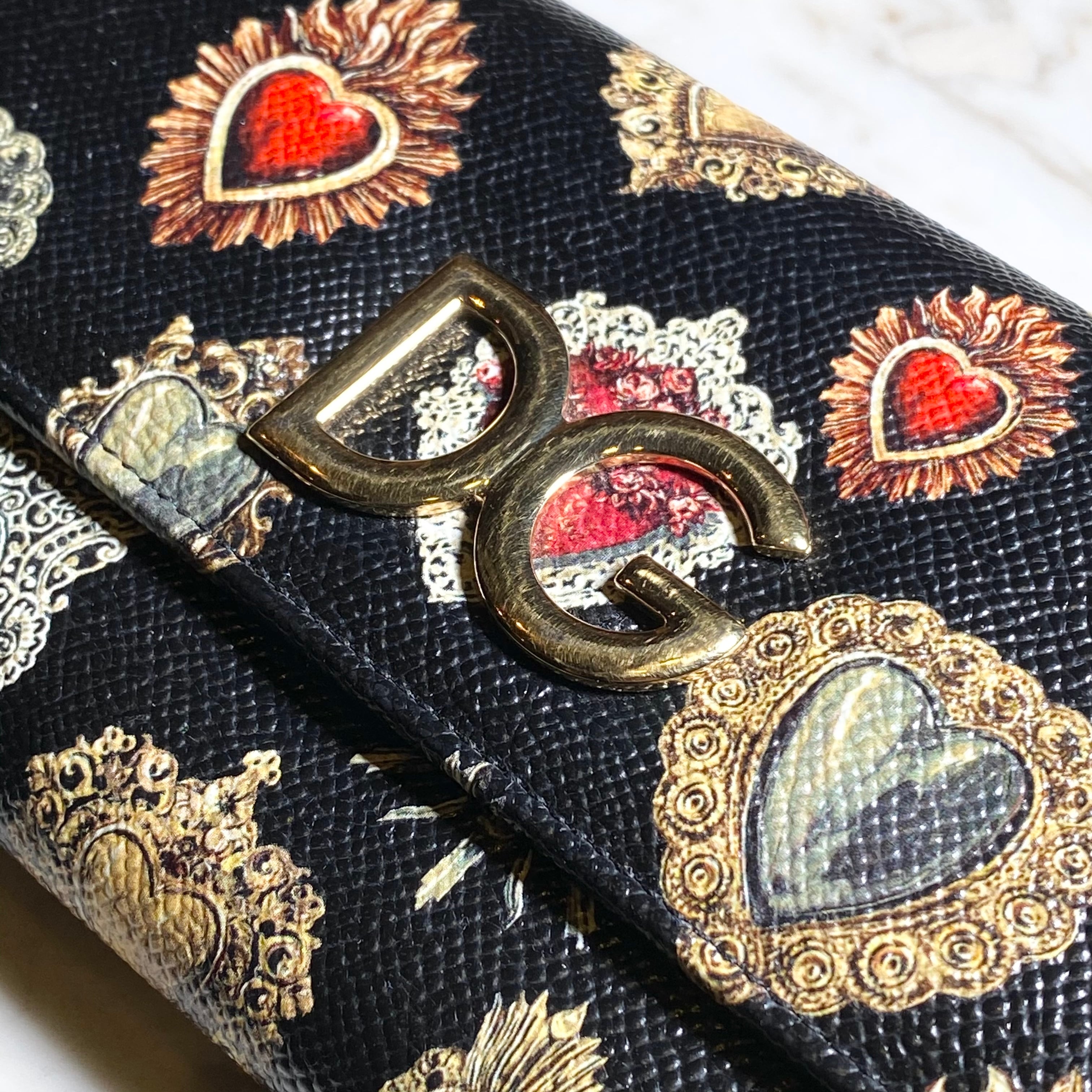 DOLCE&GABBANA heart motif print long wallet | NOIR ONLINE