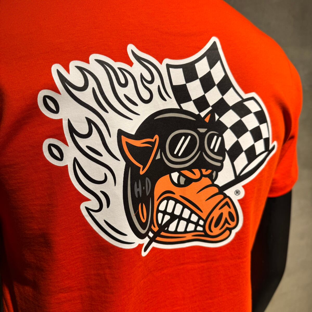 ハーレー 半袖 Tシャツ ファクトリー レーシング ジョニー（オレンジ
