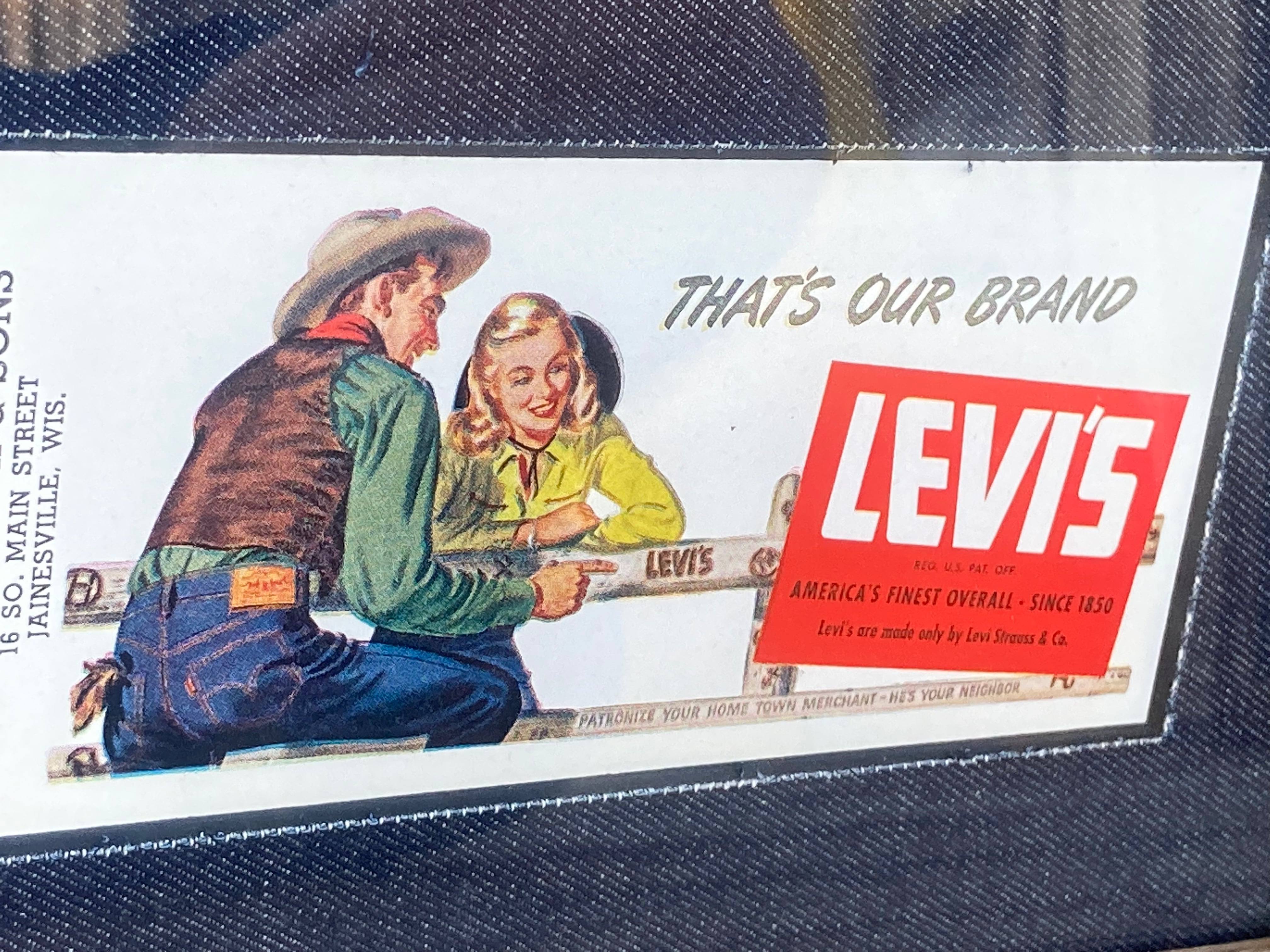 40s LEVI'S INK BLOTTER FRAMING | CEREAL(シリアル) 40s LEVI'S INK BLOTTER FRAMING | CEREAL(シリアル)