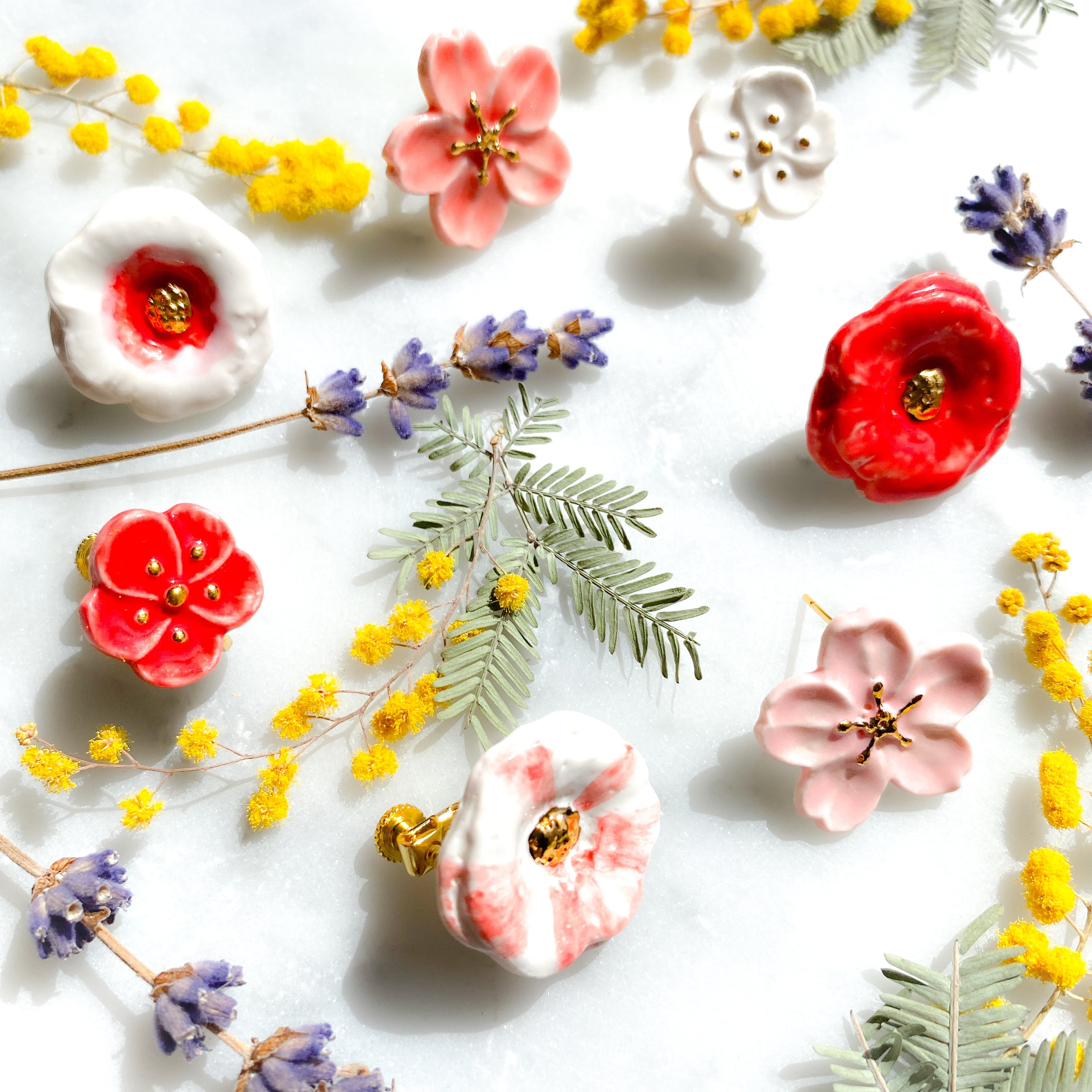 W*E様 アクセサリー　ネクタイピン　他　色々まとめ売り　大量 ネクタイピン 桜 / Sakura ピンク｜陶磁器 アクセサリー湘南 ギフト