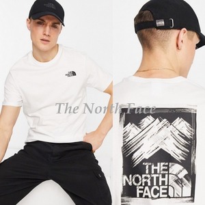 The North Face Stroke Mountain バックプリント 半袖 Tシャツ UK M 日本Lサイズ ホワイト / メンズ トップス ロゴ カットソー シンプル  ノースフェイス M L  柄 イラスト