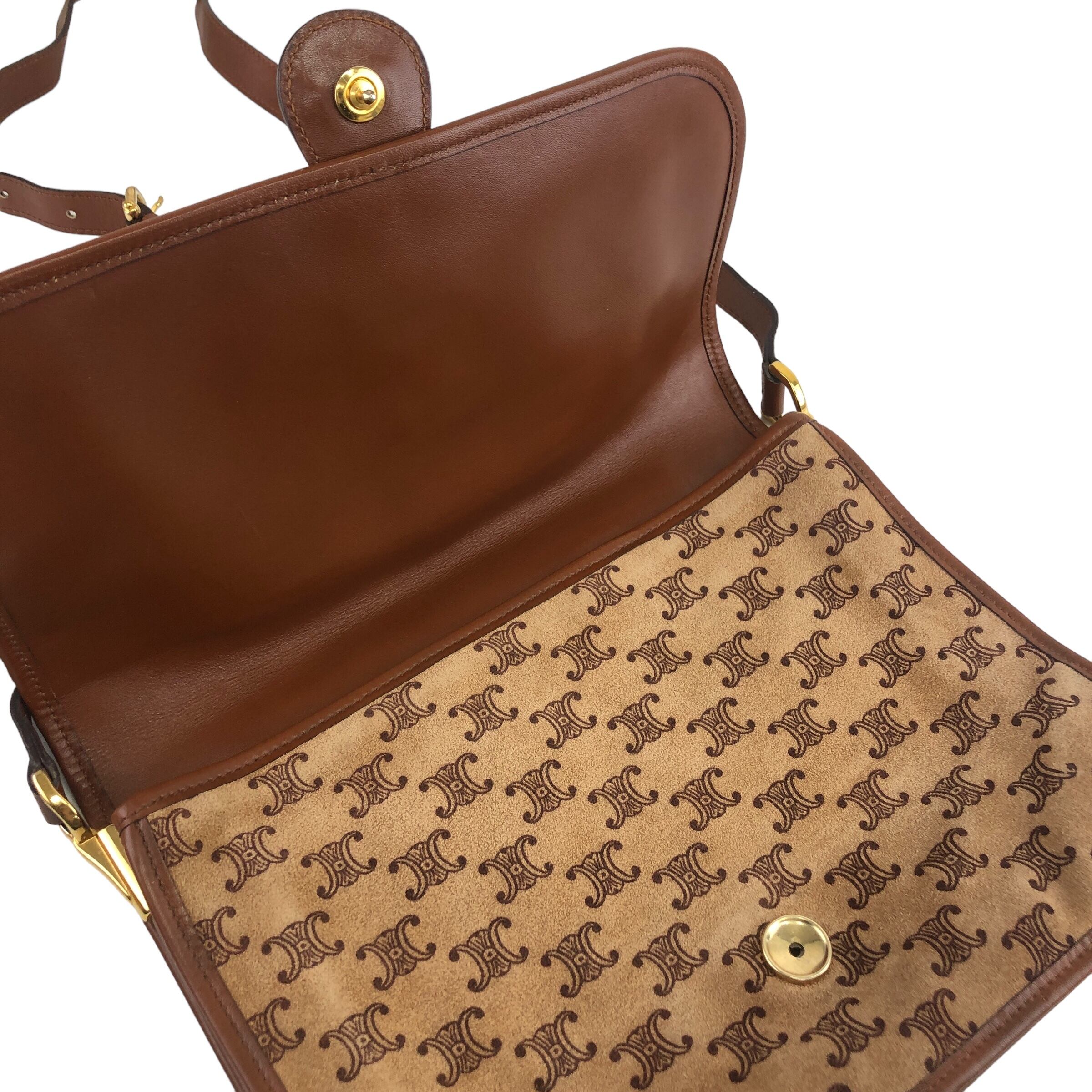 CELINE セリーヌ マカダム ショルダーバッグ ブラウン ブラゾン