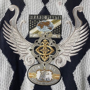 vintage FICCE black × silver sweater