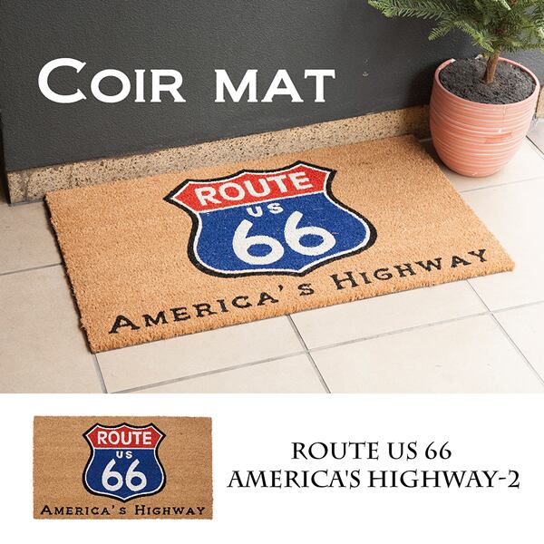玄関マット レクト コイヤーマット ROUTE US 66 AMERICA'S HIGHWAY-2