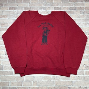 1980s HANES "LUV THAT CHICKEN" SWEAT SHIRT RED