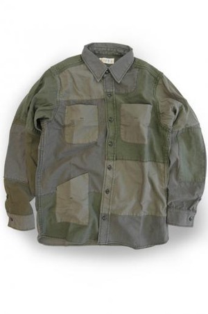 EATS　Used Patchwork Shirts_ARMY