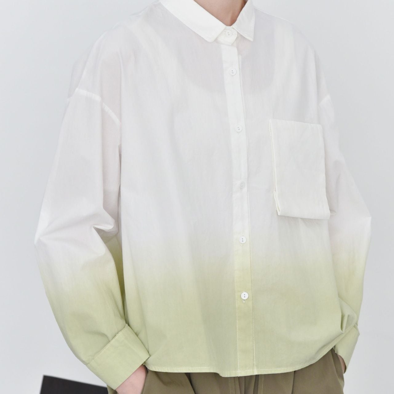 GRADIENT TINY COLLAR SHORT SHIRT JACKET 3colors M-16107