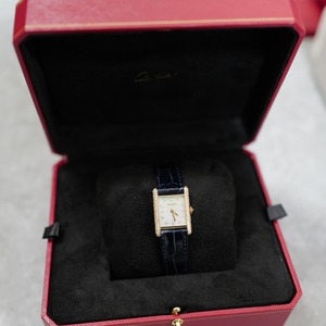 カルティエ タンクルイ SM ゴールド 純正ダイヤモンド 手巻き