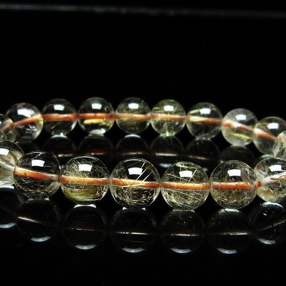 ルチルクォーツ ブレスレット 10mm タイチンルチルクォーツ タイチンルチル 一点物 メール便可 [M便 1/10] 111-48973