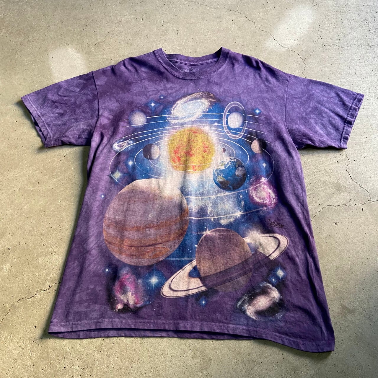 The Mountain タイダイ プリントtシャツ 宇宙柄 メンズl 古着 紫 パープル Tシャツ Ss27 Cave 古着屋 公式 古着通販サイト