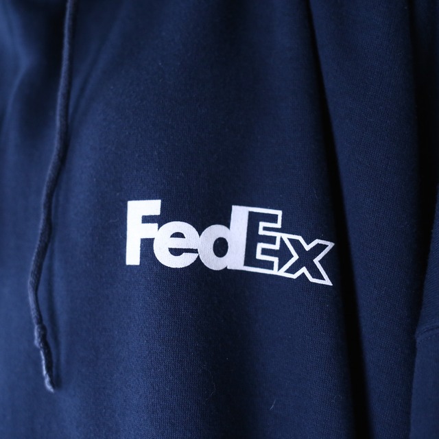 "FedEx" super over silhouette front and back printed sweat parka