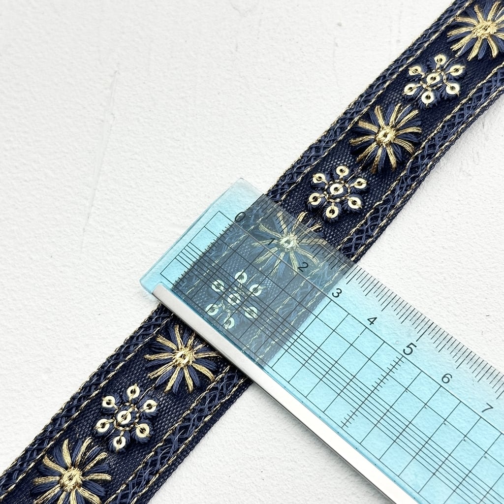 ルミナス [ネイビー］インド刺繍リボン 2045 | PAY ID