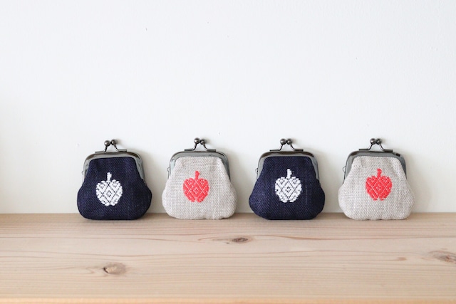 こぎん刺し　ミニがま口