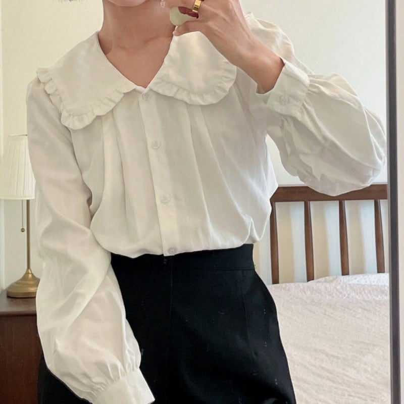ruffle collar shirt