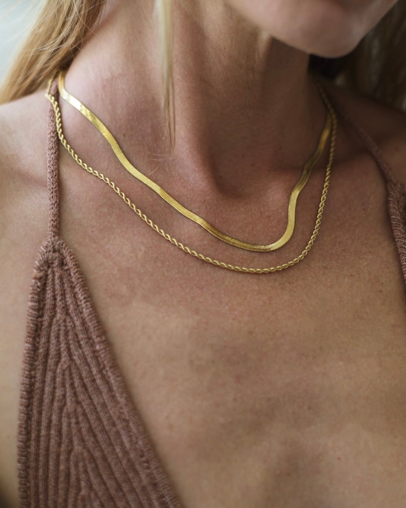 316L snake double chain necklace［GOLD］#n158 | CELINA