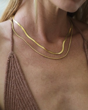 316L snake double chain necklace［GOLD］#n158