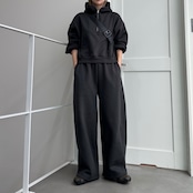 裏起毛ハーフZIPショート丈PK/チャコール
