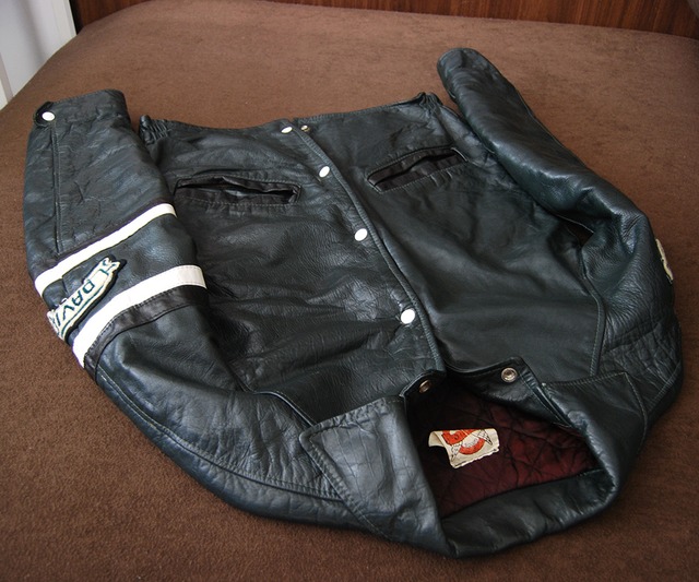 80s LEATHER VARSITY JACKET 38