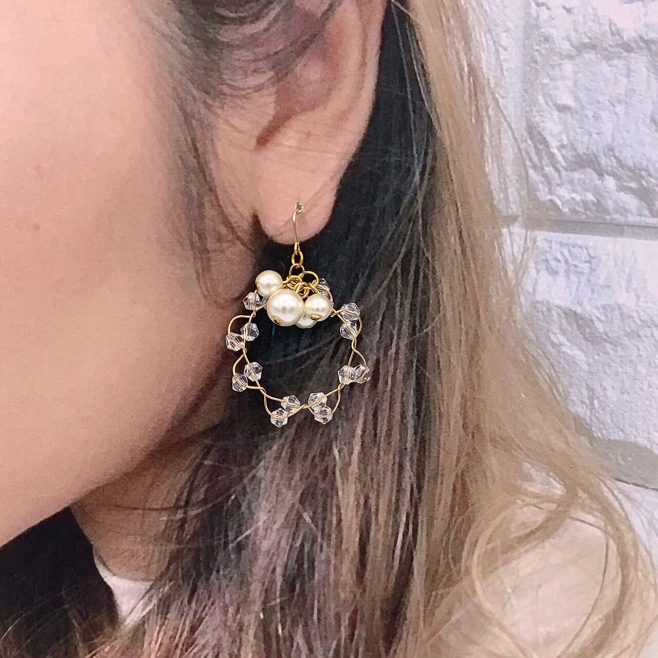 ゴールドワイヤーフープピアス | CARA handmade